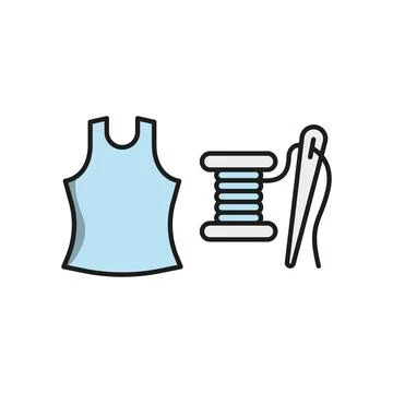 Needle thread and tank top set tailor and fashion icon Stock Illustration