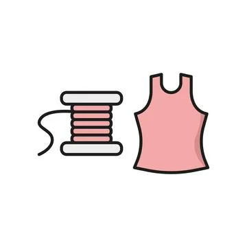 Needle thread and tank top set tailor and fashion icon Stock Illustration