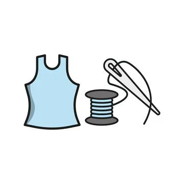 Needle thread and tank top set tailor and fashion icon Stock Illustration