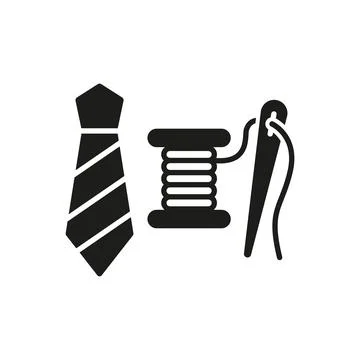 Needle thread and tie set tailor and fashion icon 스톡 일러스트