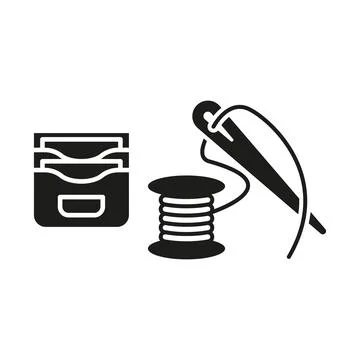 Needle thread and wallet set tailor and fashion icon 스톡 일러스트