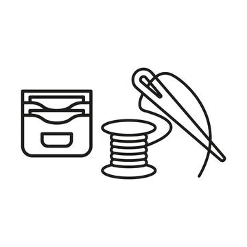 Needle thread and wallet set tailor and fashion icon Stock Illustration