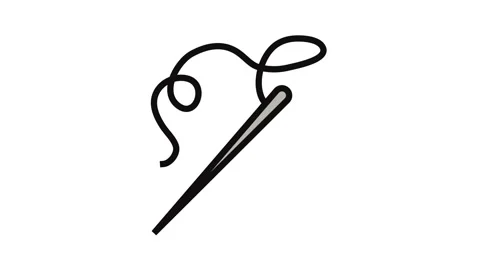 Needle thread embroidery hobby color icon animation Stock Footage 326107386