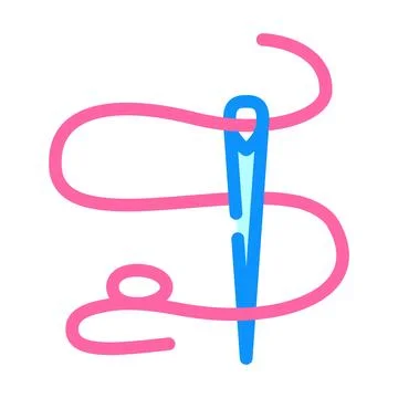 Needle thread embroidery hobby color icon vector illustration Stock Illustration