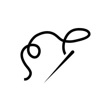 Needle thread embroidery hobby glyph icon vector illustration イラスト素材