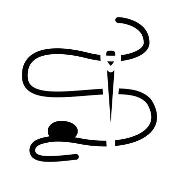 Needle thread embroidery hobby glyph icon vector illustration Stock Illustration