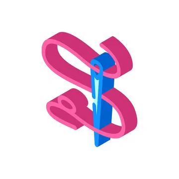 Needle thread embroidery hobby isometric icon vector illustration イラスト素材