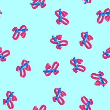 Needle thread embroidery hobby isometric icon seamless pattern Stock Illustration