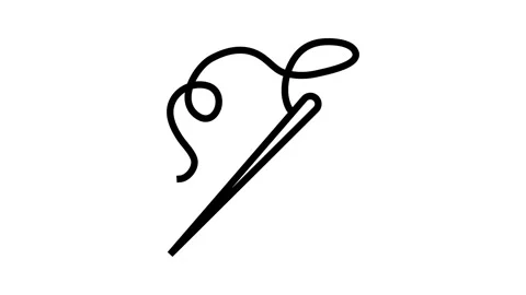 Needle thread embroidery hobby line icon animation Stock Footage 326133166