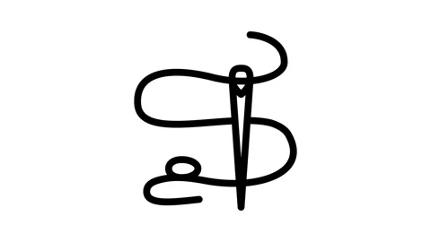 Needle thread embroidery hobby line icon animation Stock Footage 326758482