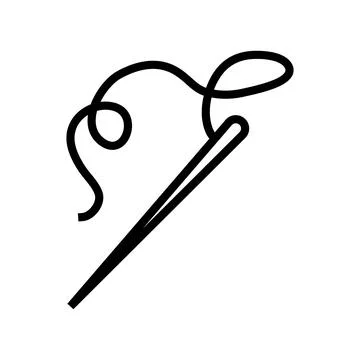 Needle thread embroidery hobby line icon vector illustration Stock Illustration