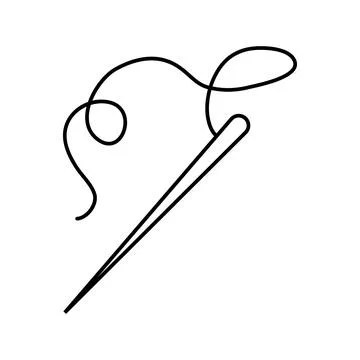 Needle thread embroidery hobby line icon vector illustration 스톡 일러스트