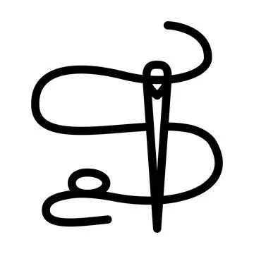 Needle thread embroidery hobby line icon vector illustration イラスト素材