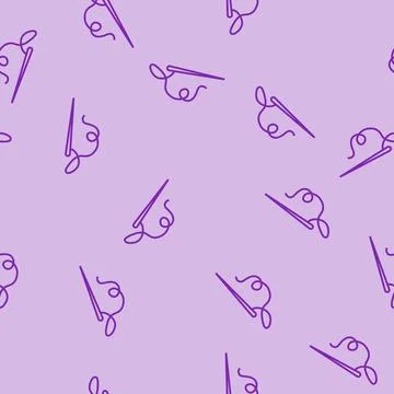 Needle thread embroidery hobby line seamless pattern Stock Illustration