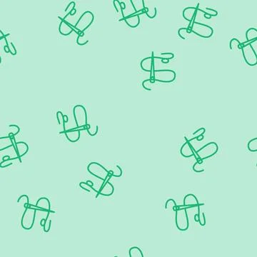 Needle thread embroidery hobby line vector seamless pattern Stock Illustration