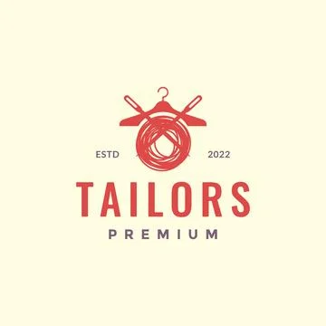 Needle thread hanger tailor cloth professional logo design vector 스톡 일러스트