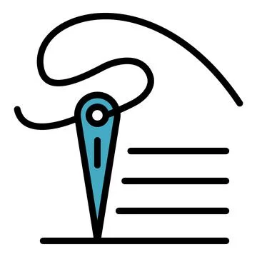 Needle thread icon color outline vector 스톡 일러스트