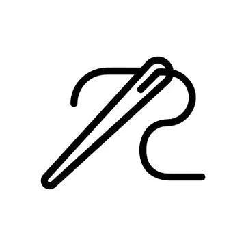 Needle thread icon vector. Isolated contour symbol illustration 스톡 일러스트