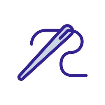 Needle thread icon vector. Isolated contour symbol illustration Stock Illustration