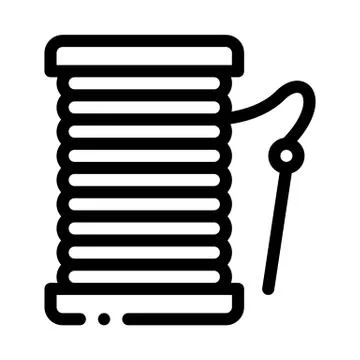Needle Thread Icon Vector Outline Illustration Illustrazione stock