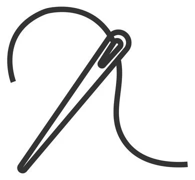 Needle with thread line icon. Sewing tool symbol Stock Illustration