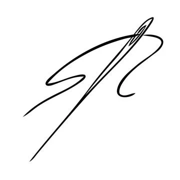 Needle with thread. Modeling tools. Vector illustration Illustrazione stock