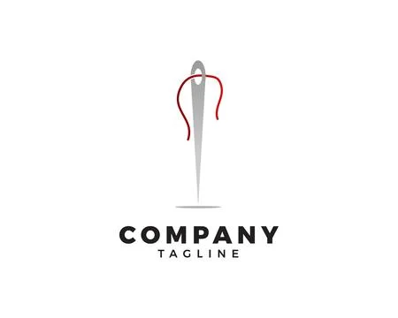 Needle with Thread Sewing Logo Template Vector Icon Illustration Design Stock Illustration