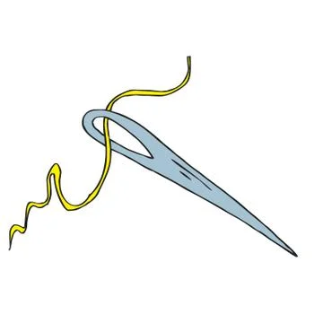 Needle thread sewing tailor textile white craft tool sew single イラスト素材
