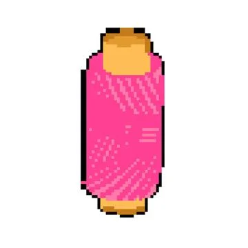 Needle thread spool pixel art vector illustration Stock Illustration