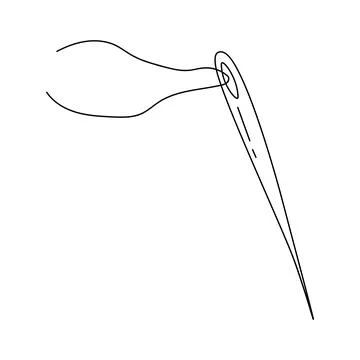 A needle with a thread. A symbol of needlework. Vector illustration isolated  Stock Illustration