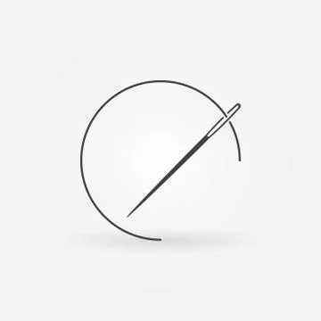 Needle with thread vector icon Illustrazione stock