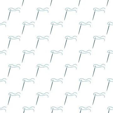 Needle with Thread vector pattern. Sewing seamless background Stock Illustration