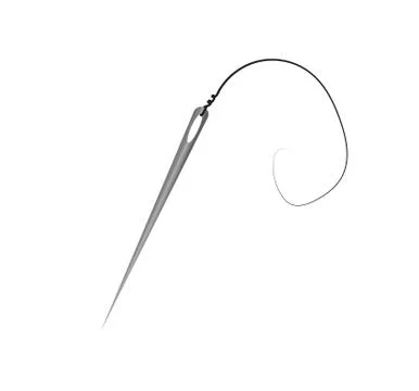 Needle with thread on white background. article for sewing. vector illustration Stock Illustration