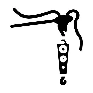 Needle threader embroidery hobby glyph icon vector illustration Stock Illustration