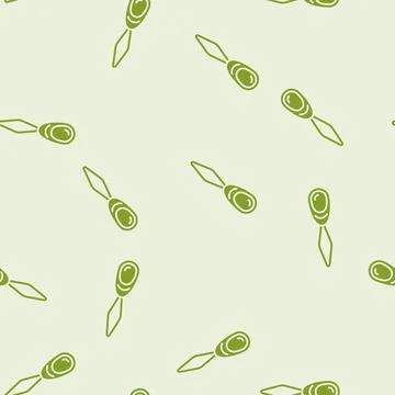 Needle threader embroidery hobby glyph seamless pattern Stock Illustration