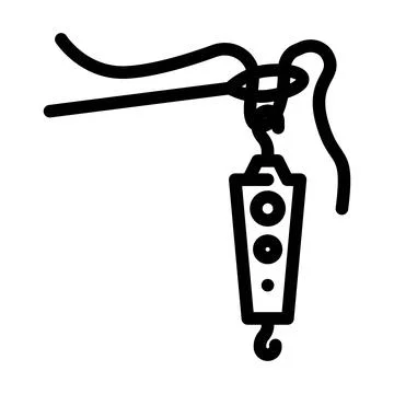 Needle threader embroidery hobby line icon vector illustration 스톡 일러스트