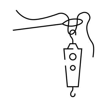 Needle threader embroidery hobby line icon vector illustration Stock Illustration