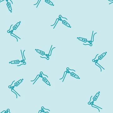 Needle threader embroidery hobby line vector seamless pattern 스톡 일러스트