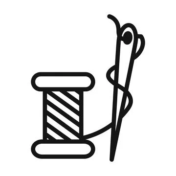 Needle, threads icon mark in filled style Stock Illustration