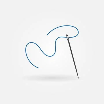 Needle vector minimal icon. Sewing sign and Fashion Industry symbol Stock Illustration