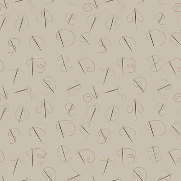 Needle vector pattern. Sewing and Fashion Industry seamless background Stock Illustration