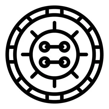 Needlecraft button icon outline vector. Sewing activity Stock Illustration