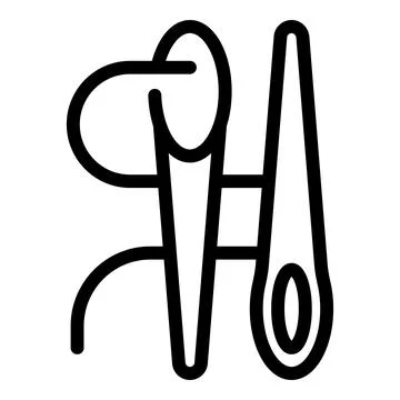 Needlecraft hobby icon outline vector. Sewing needles and thread イラスト素材
