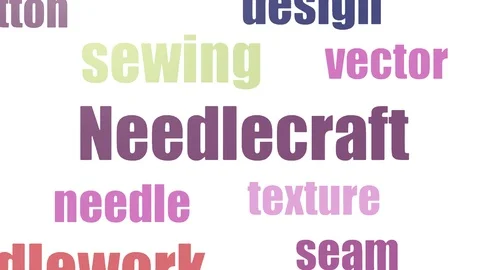 Needlecraft Wordcloud Animated Isolated Vídeos de archivo 107246812