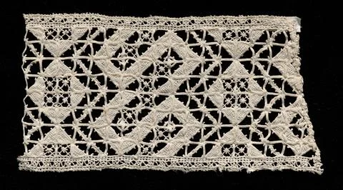 Needlepoint (Cutwork) Lace Insertion, 16th century. Italy, 16th century. La.. Stock Photos