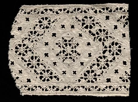 Needlepoint (Cutwork) Lace Insertion, 16th century. Italy, Venice, 16th cen.. Stock Photos