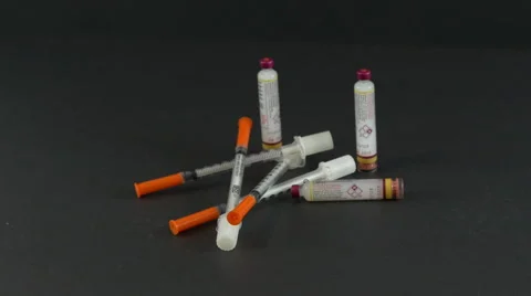 Needles and Insulin Zoom In Stock Footage 40632536