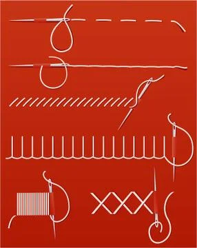 Needles and threads Stock Illustration