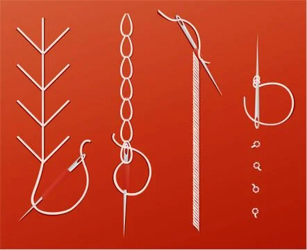 Needles and threads Stock Illustration