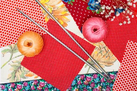 Needles and threads Stock Photos